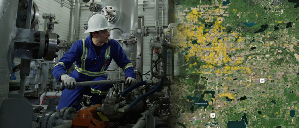 Mapa de calor de detección de gas de Blackline Analytics