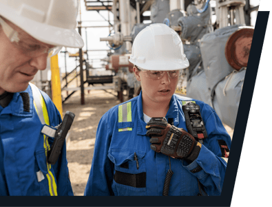 El G8 de Blackline se utilizaba para conectar a los trabajadores sobre el terreno.