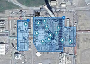 El software ZoneAware permite el geofencing para detectores de gas.
