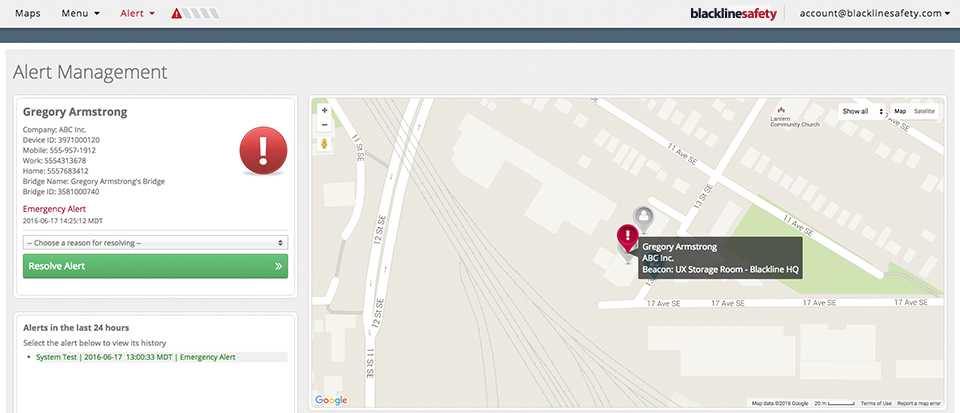 Premio Red Dot Alerta Blackline Live